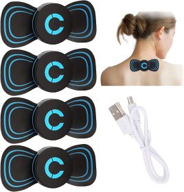 LUNLUN Cervical Spine Massager; Mini Cervical Massager; 6 Modes Adjustable Massager; Portable Neck and Back Massager; Relieve Pressure of Neck Sh (Color: 4pcs)