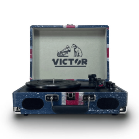 Victor Metro Plus Portable Dual Bluetooth Suitcase Turntable (Color: UK)