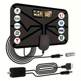 [HD Digital TV Antenna] 4K HD Digital TV Antenna with Amplifier Enhancer, Supports 1080p, Indoor Mini Antenna for Old and New TVs (Model: HDTV-SM01)