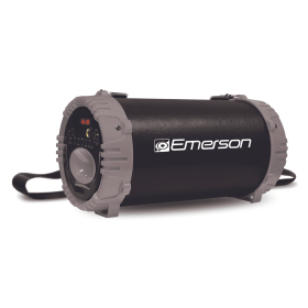 Emerson Portable Bluetooth Speaker with LED Lighting and Carrying Strap (Color: Gray)